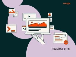 Illustration av headless CMS med separerade webb- och innehållsdelar